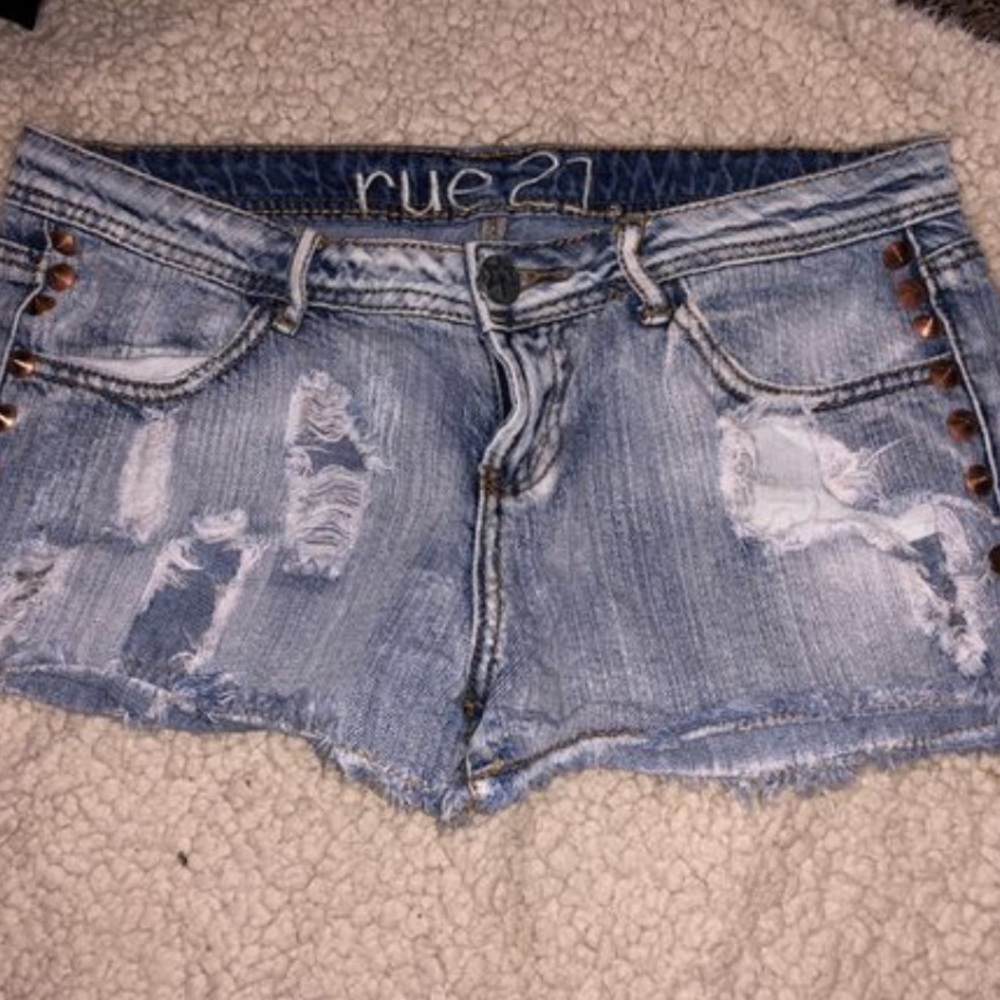 Rue 21 Distressed Denim Shorts.
